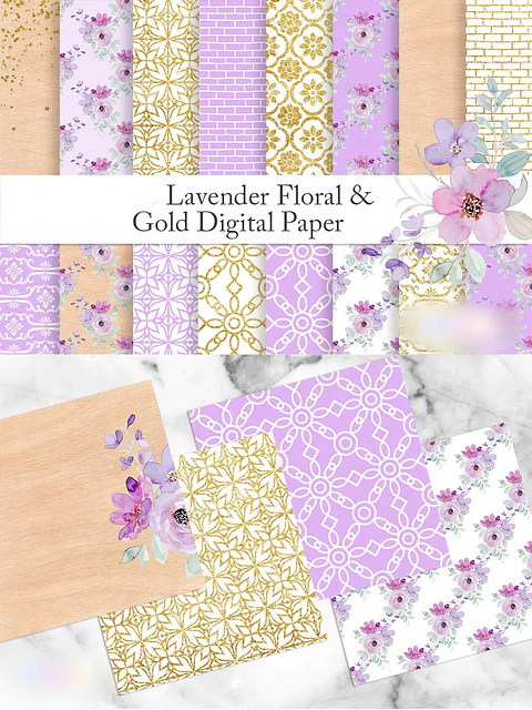 Lavanda Floral - Kit Digital