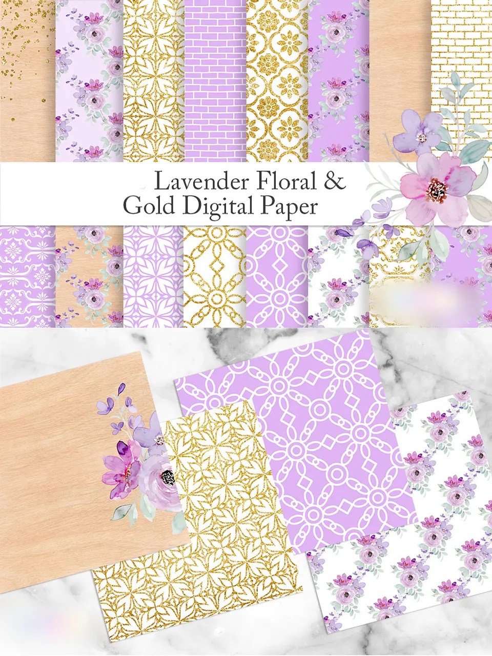 Lavanda Floral - Kit Digital 1