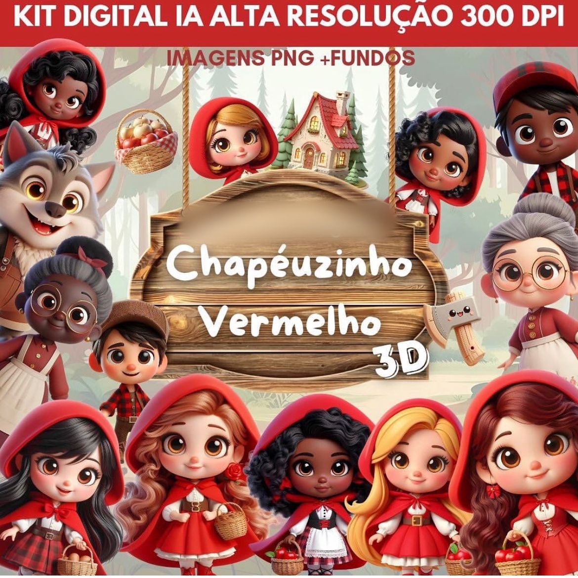 Chapeuzinho 3D- Kit Digital  1