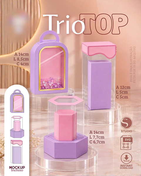 Trio Top Mockups - Arquivo de Corte