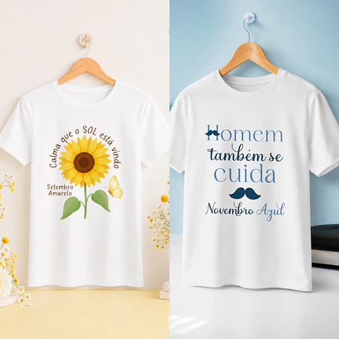 Kit Camisas Setembro Amarelo e Novembro Azul
