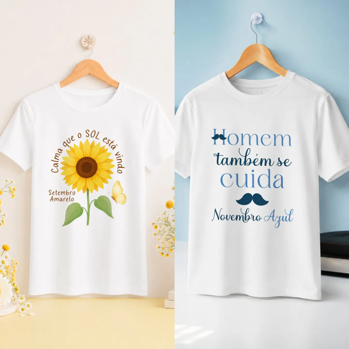 Kit Camisas Setembro Amarelo e Novembro Azul 1