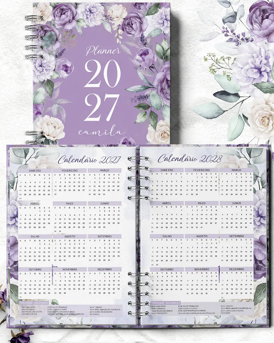 Planner 2027 Violeta - Encadernação 2