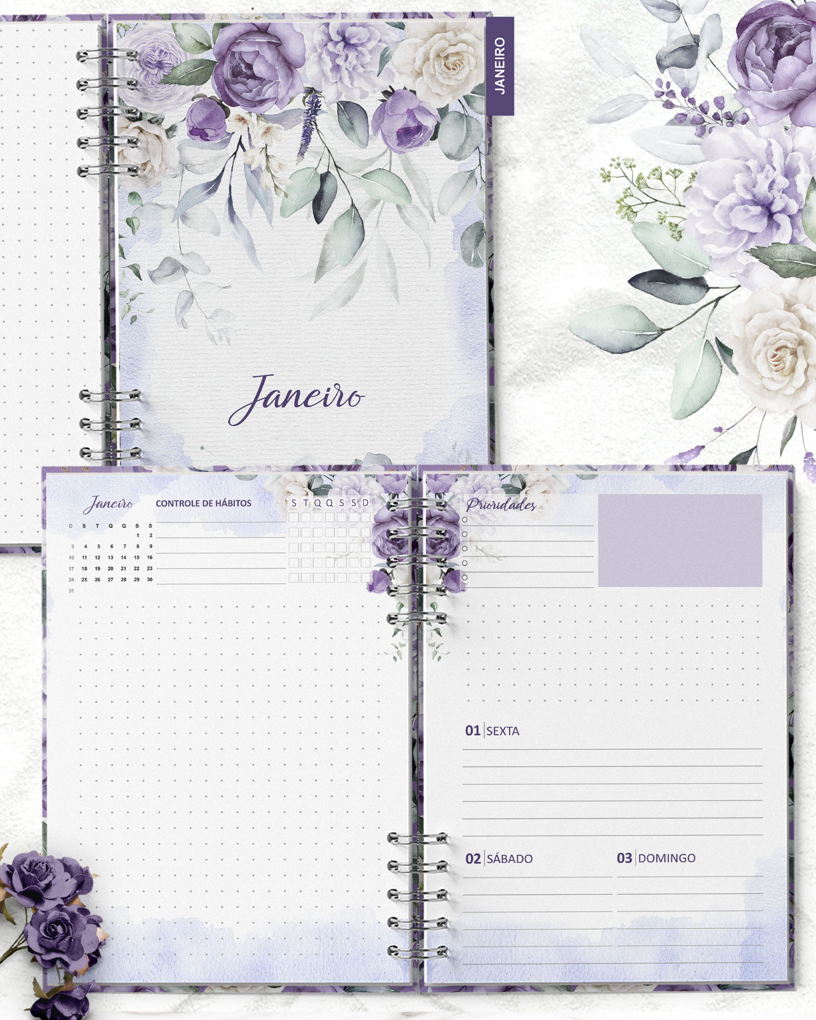 Planner 2027 Violeta - Encadernação 6