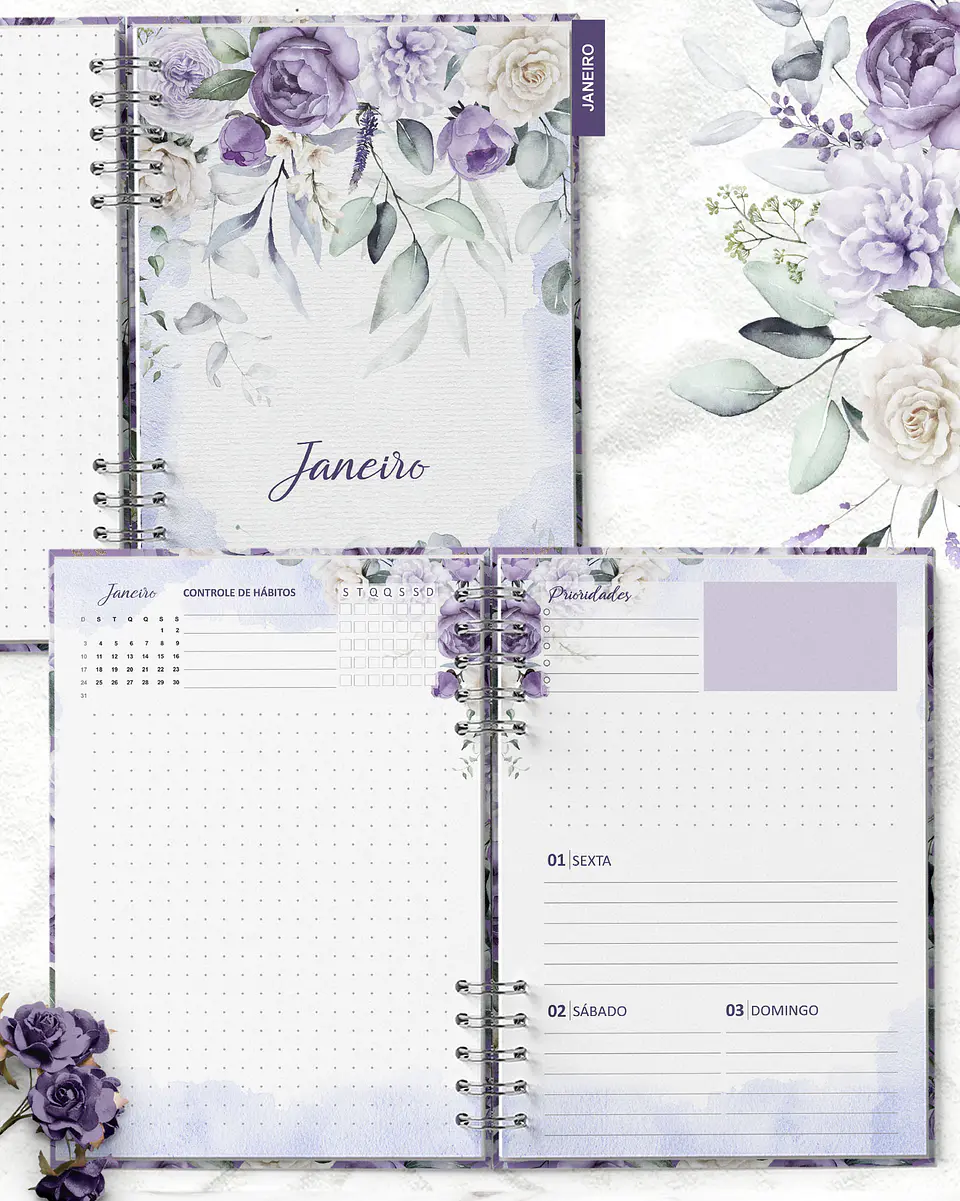 Planner 2027 Violeta - Encadernação 6
