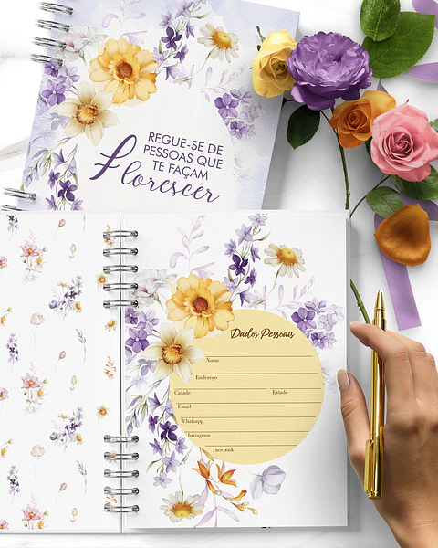 Combo 6 Agendas 2027 e Permanente - Floral Encanto