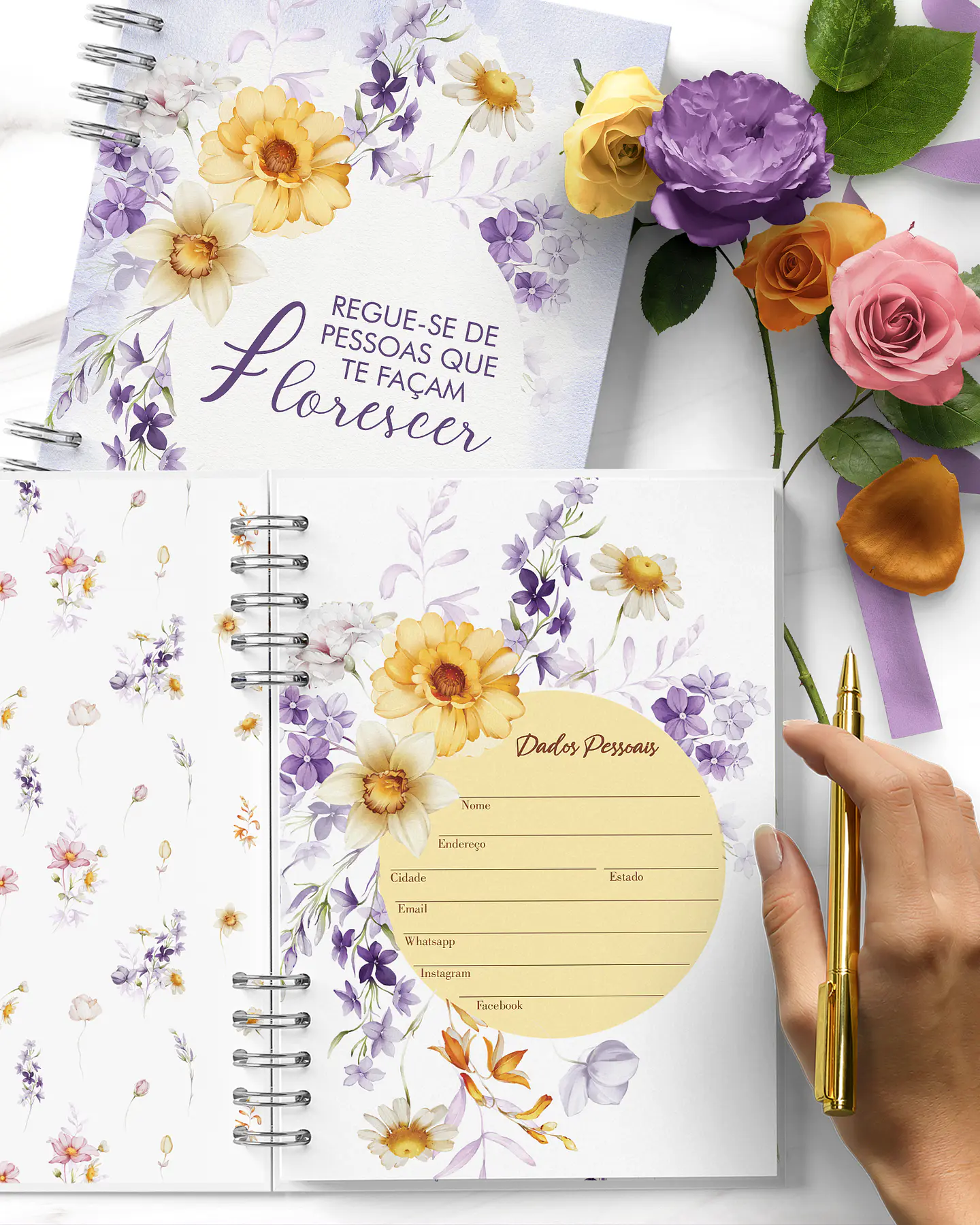 Combo 6 Agendas 2027 e Permanente - Floral Encanto 2