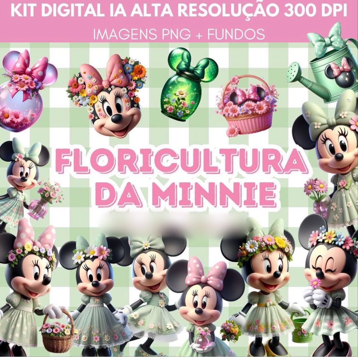 Floricultura da Minnie- Kit Digital  1