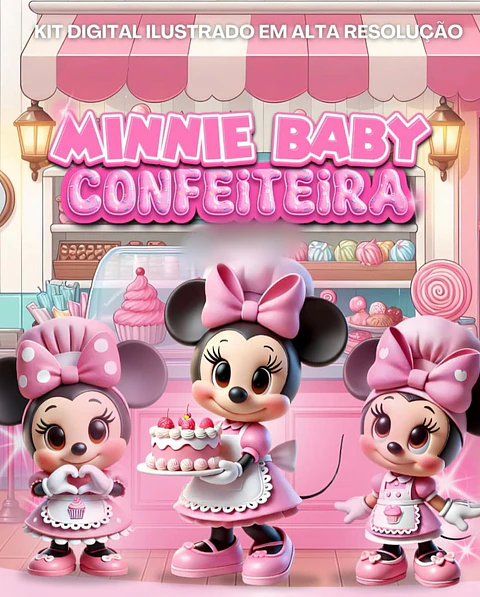 Minnie Confeiteira Baby- Kit Digital     