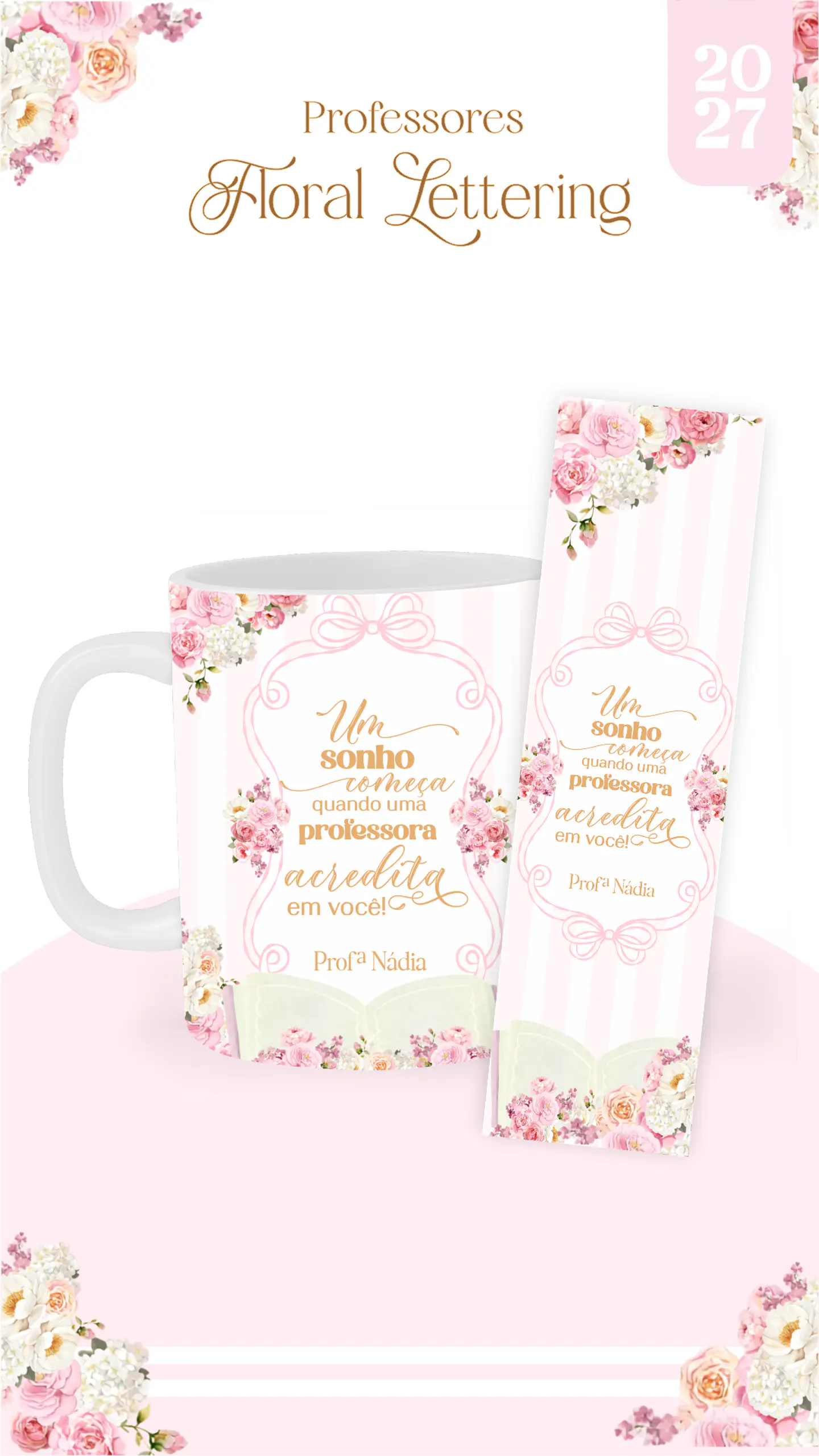Combo Encadernação Floral Delicado - Dia dos Professores 9