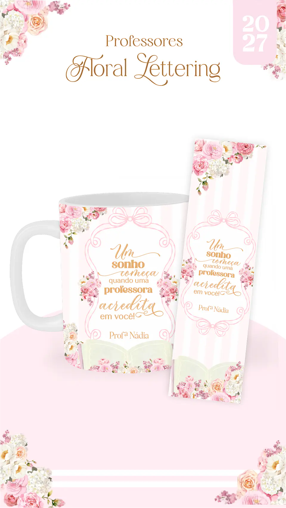 Combo Encadernação Floral Delicado - Dia dos Professores 9