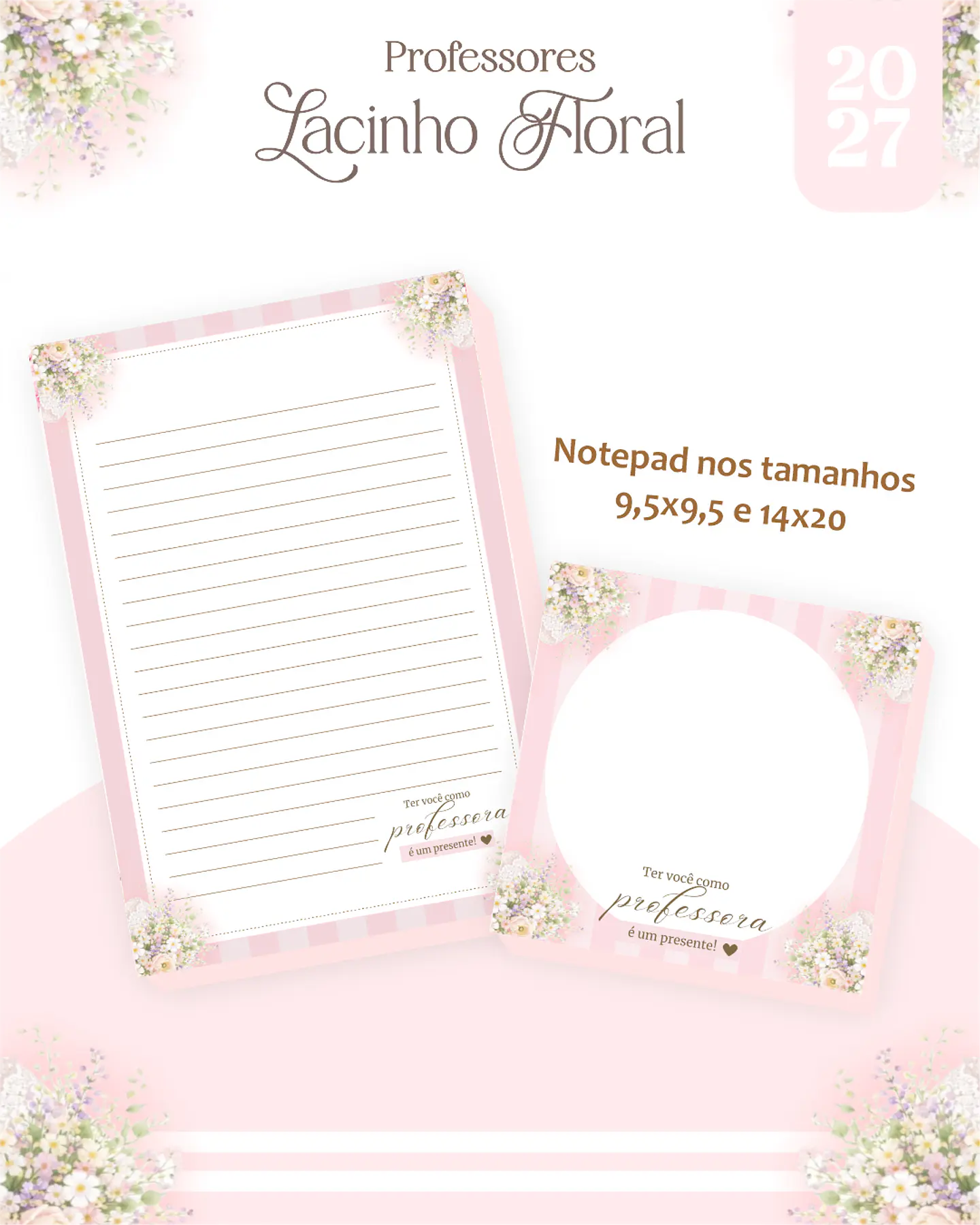 Combo Encadernação Lacinho Floral - Dia dos Professores 3