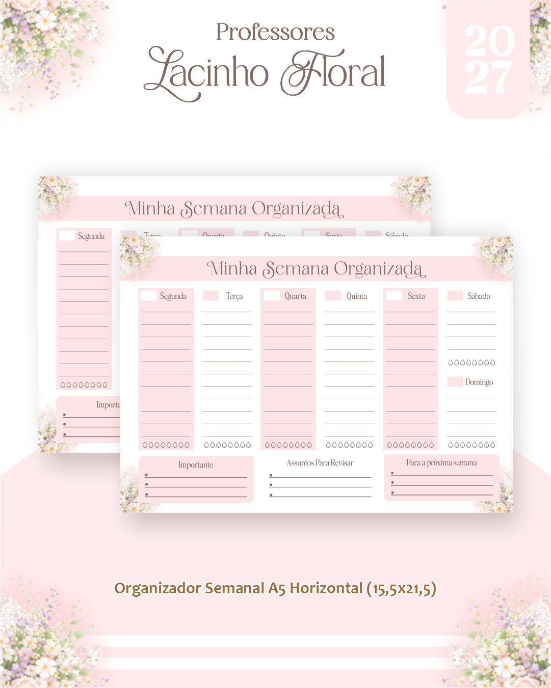Combo Encadernação Lacinho Floral - Dia dos Professores 5