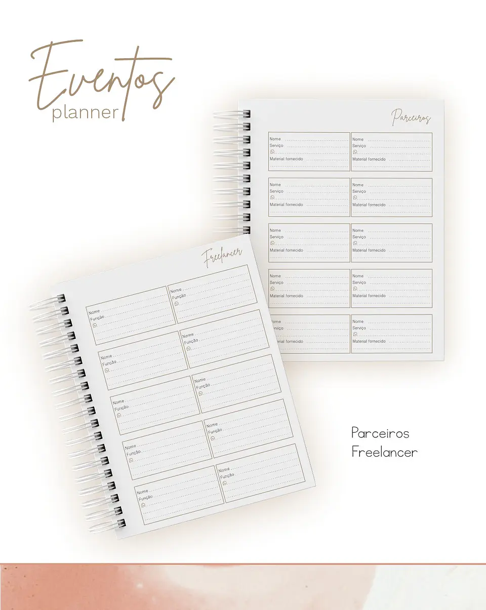 Planner Eventos – Datado 2027 e Permanente - Encadernação 2