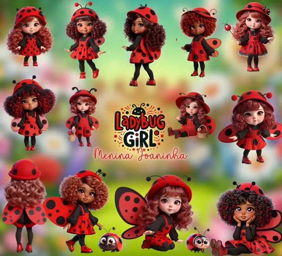 Menina Joaninha- Kit Digital   1