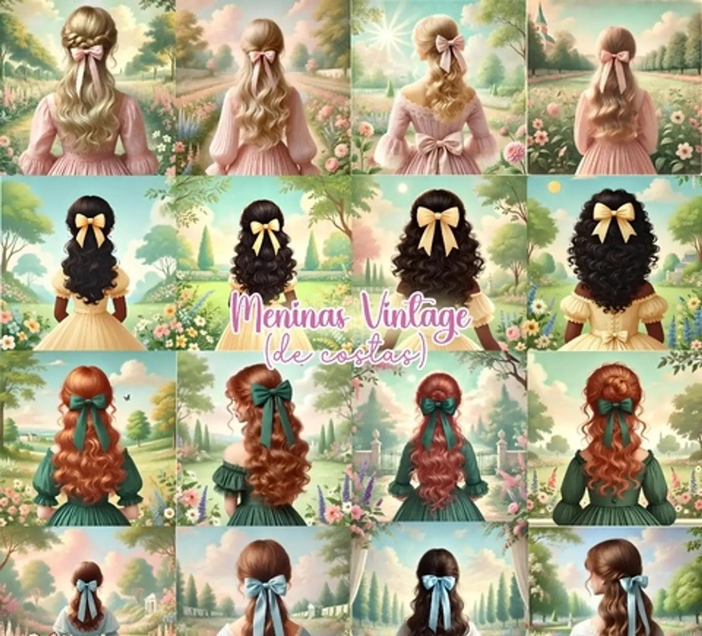 Meninas Vintage - De Costas- Kit Digital 1