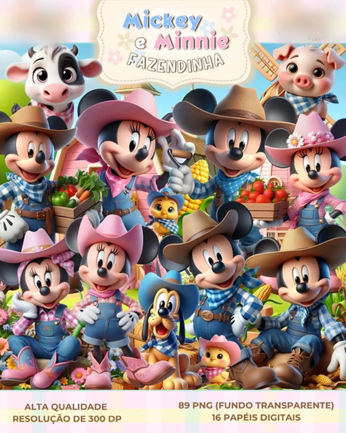 Mickey e Minnie Fazendinha- Kit Digital 1