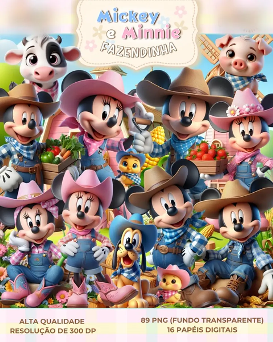Mickey e Minnie Fazendinha- Kit Digital 1