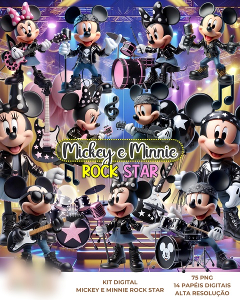 Mickey e Minnie Rock Star- Kit Digital 1