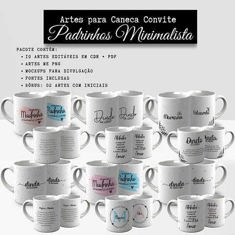 Caneca Convite para Padrinhos - Sublimação