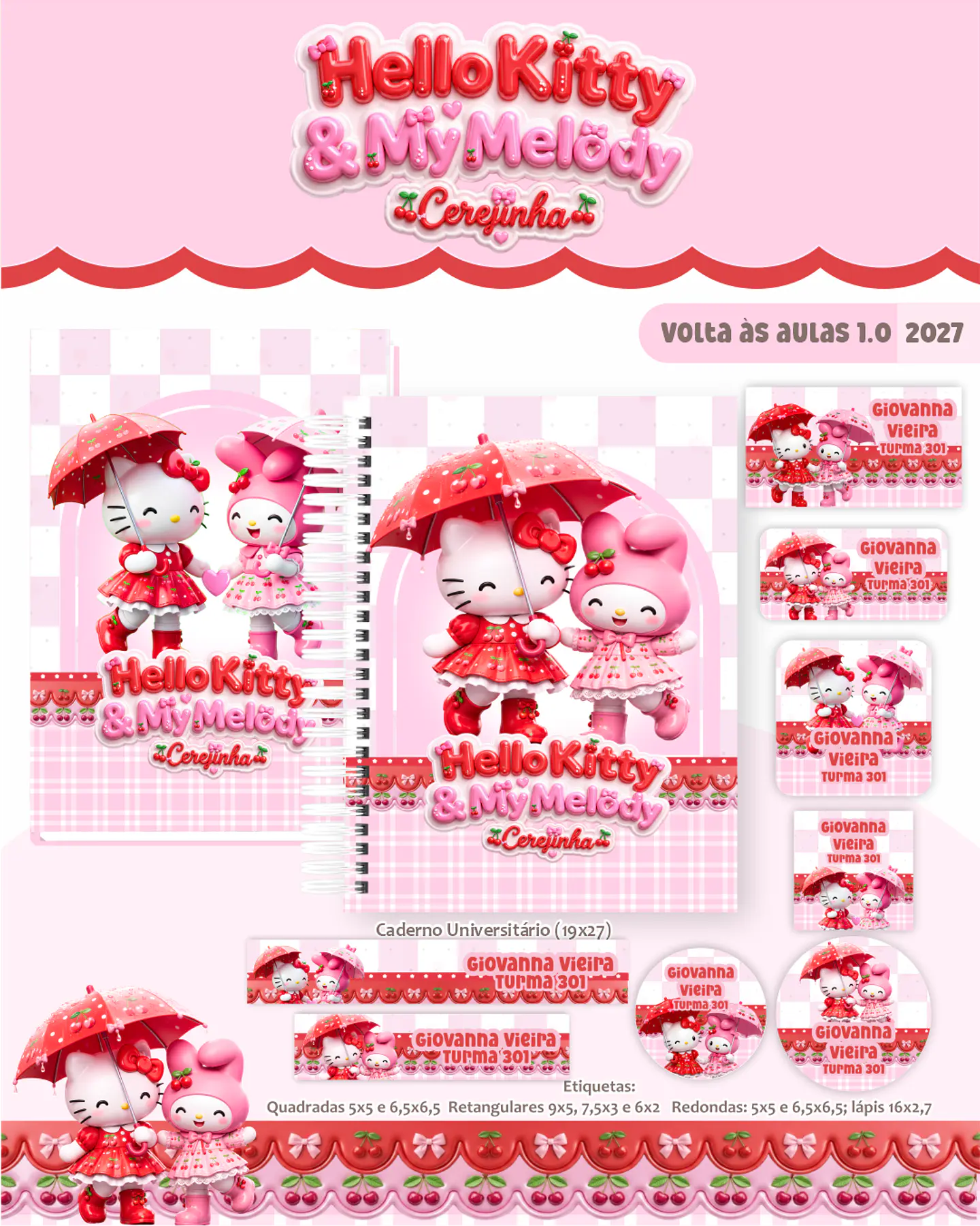 Hello Kitty e My Melody - Volta às Aulas 2027 1