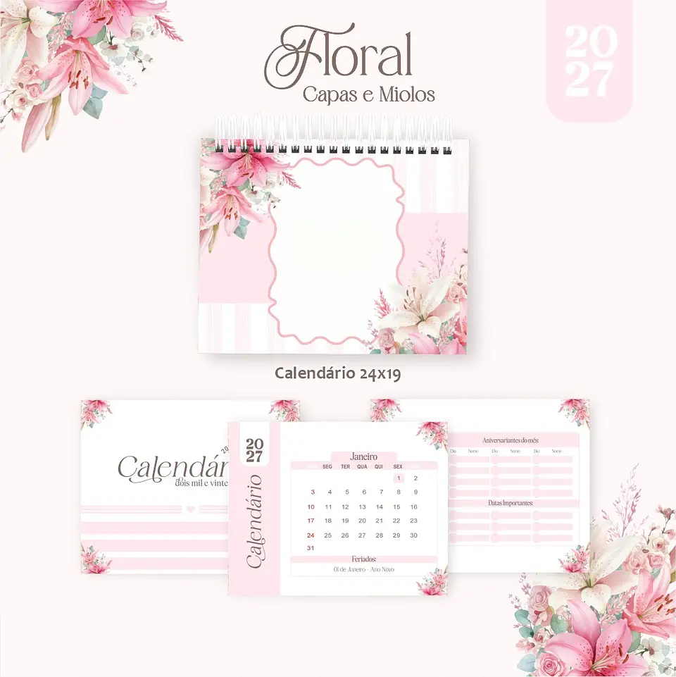 Calendário 2027 - Floral 1