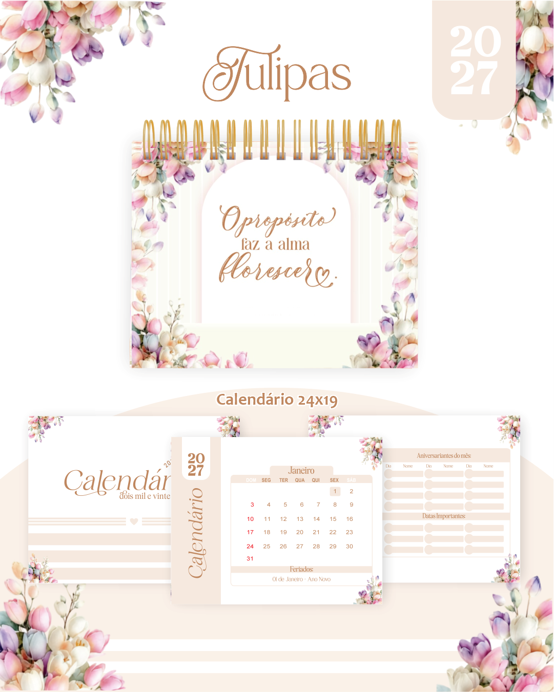 Calendário 2027 - Tulipas 1