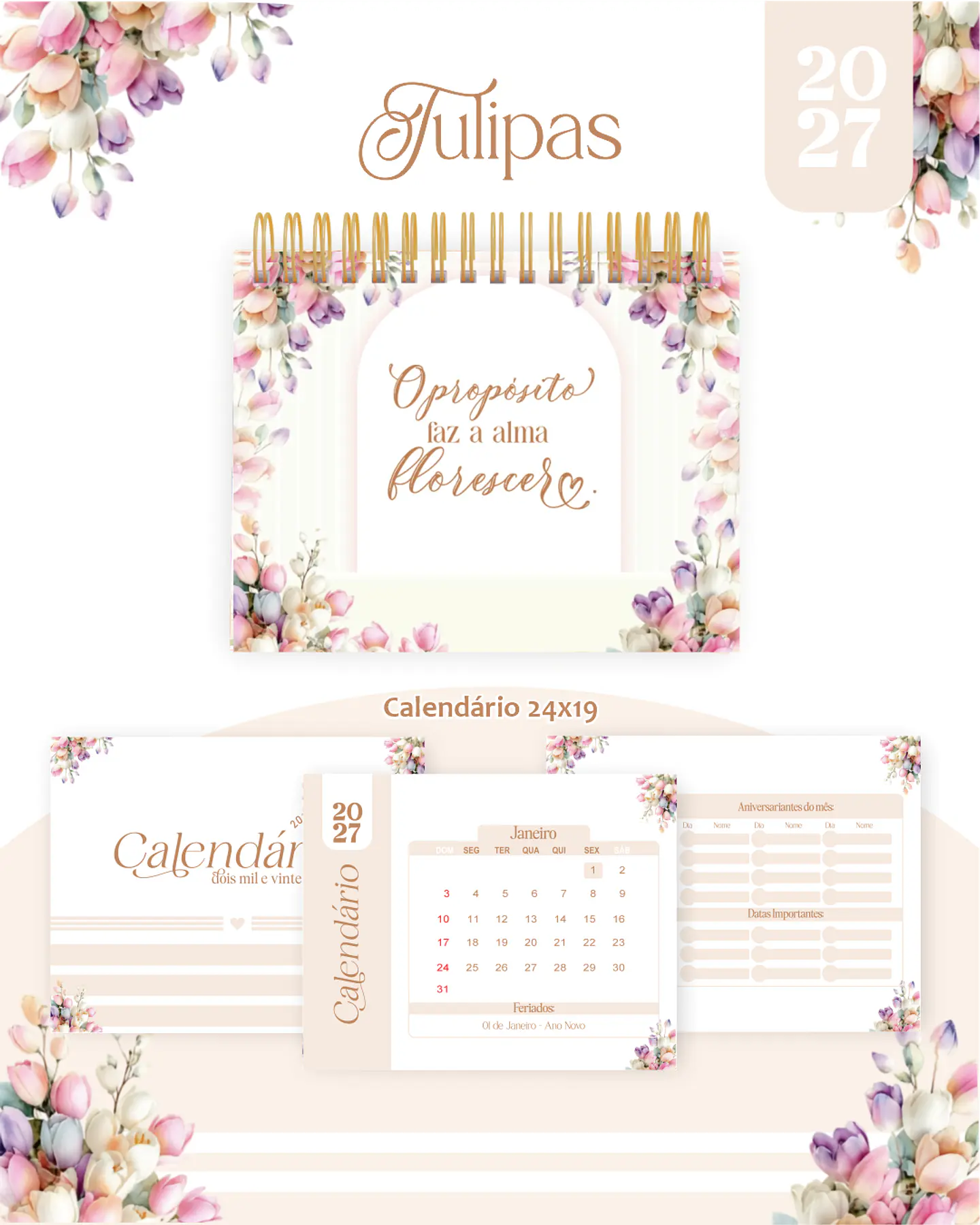 Calendário 2027 - Tulipas 1