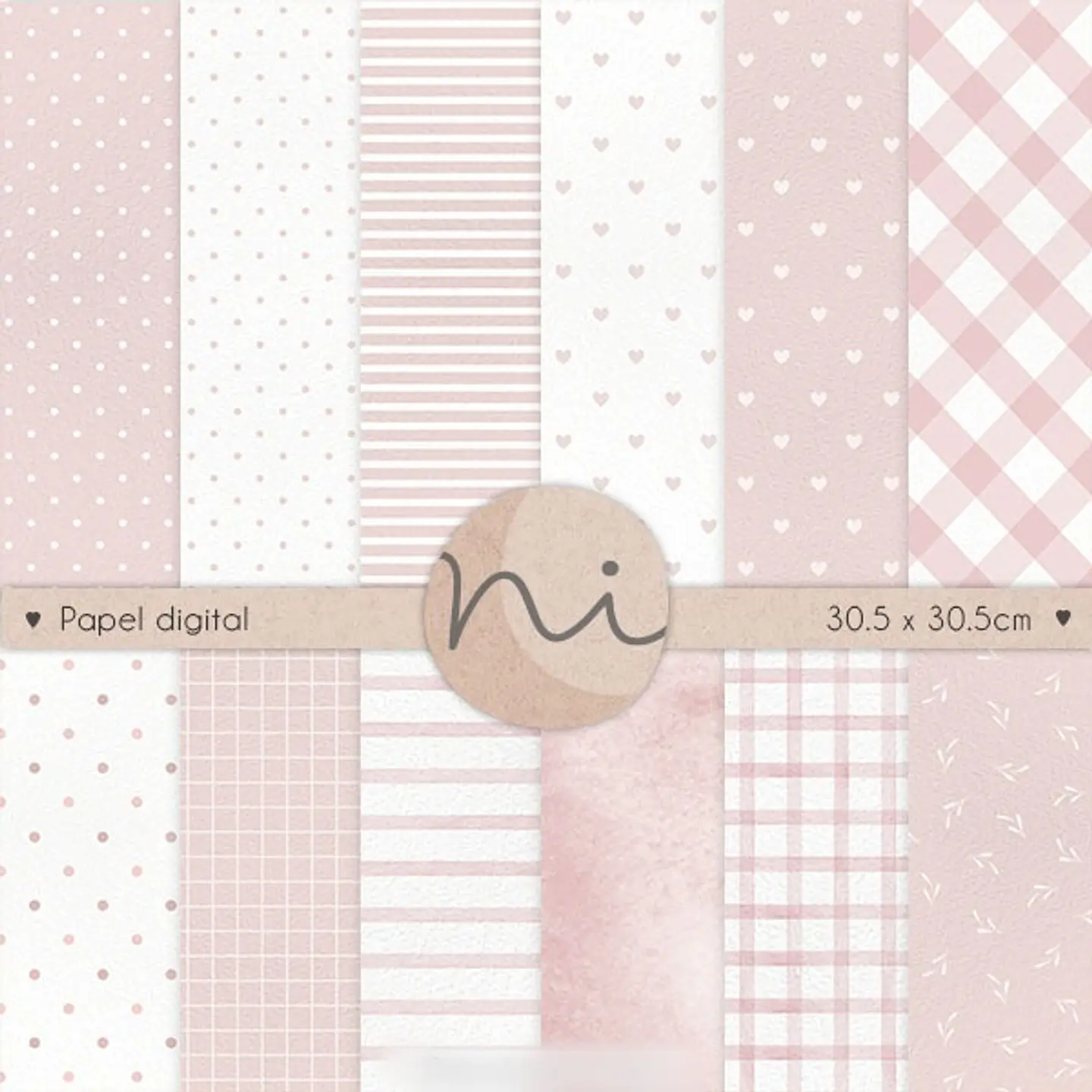 Básico Rosa Pastel - Kit Digital 1