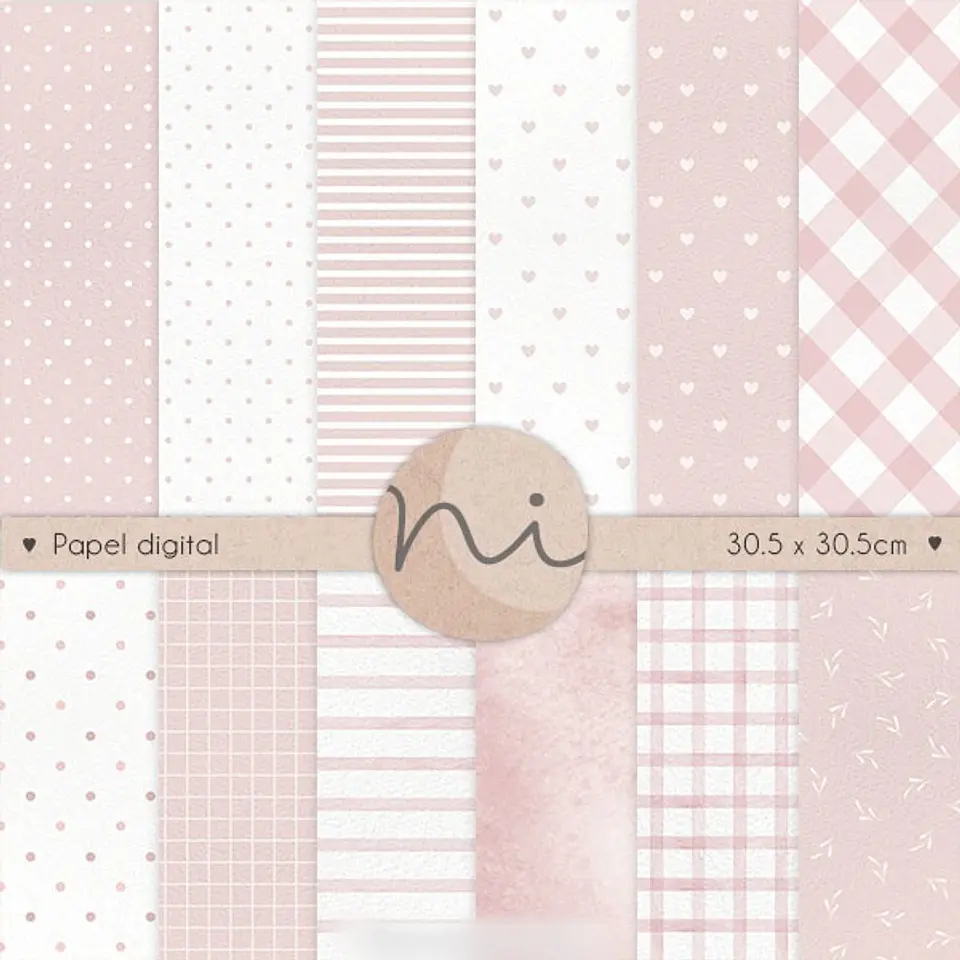 Básico Rosa Pastel - Kit Digital 1