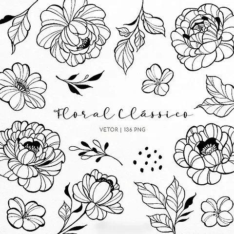 Floral Clássico - Kit Digital