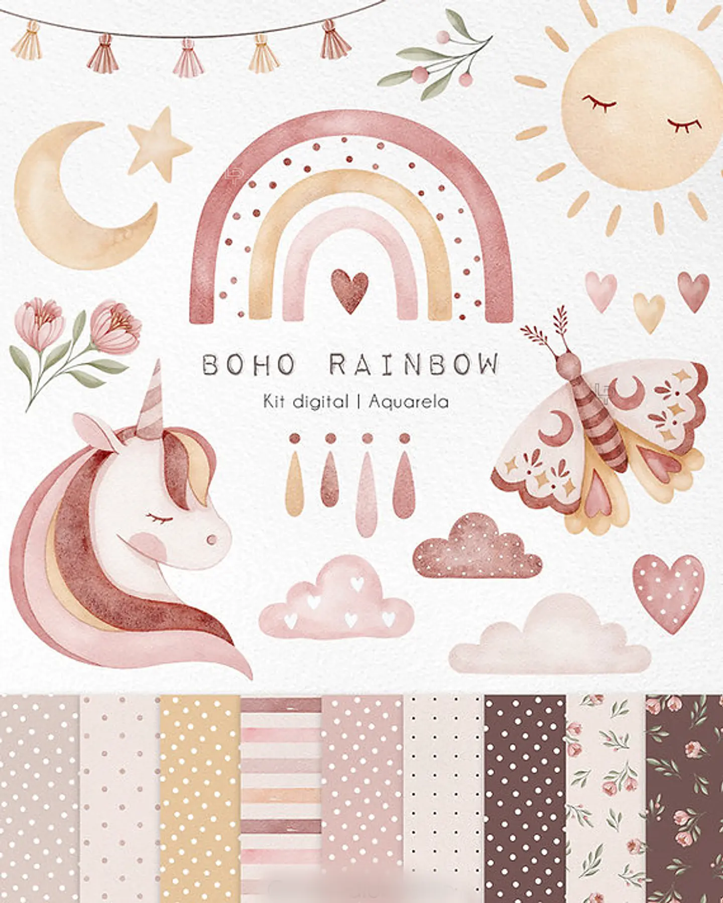 Arco Íris Boho - Kit Digital 1