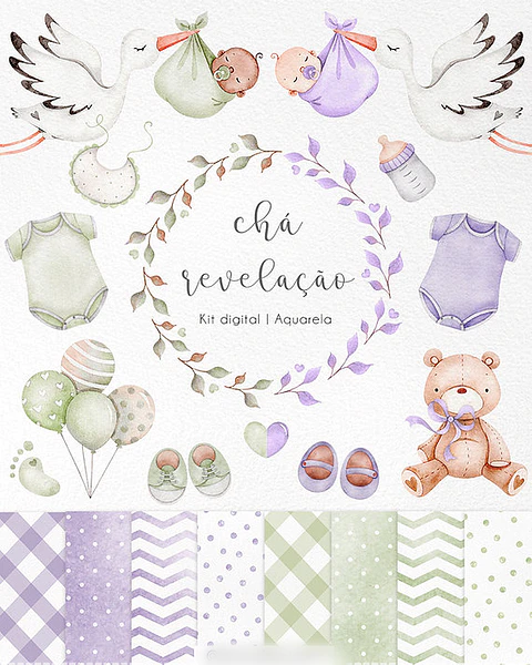Chá Revelação - Kit Digital