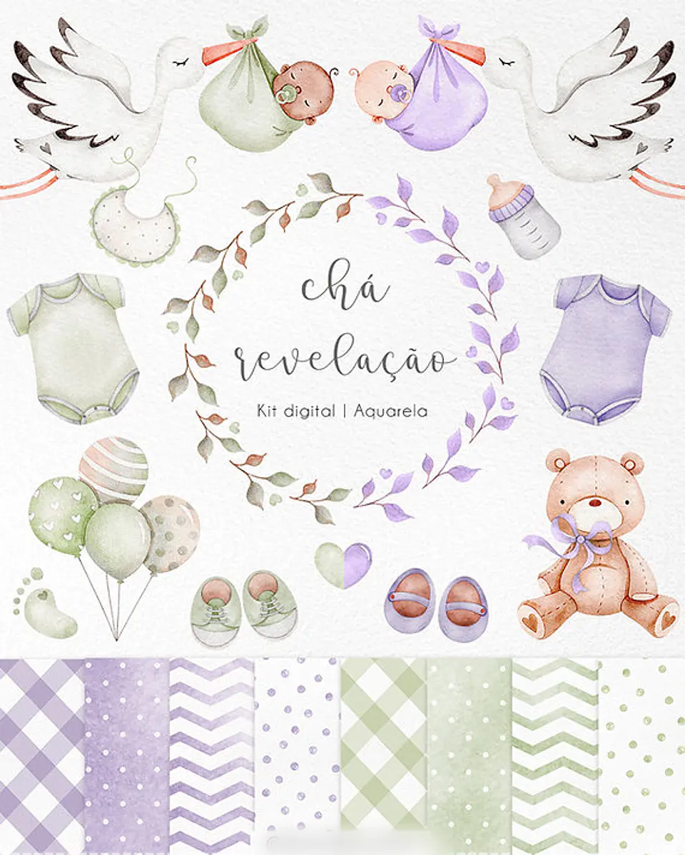 Chá Revelação - Kit Digital 1