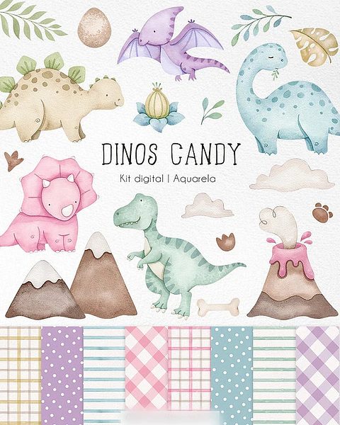Dinossauros Candy - Kit Digital