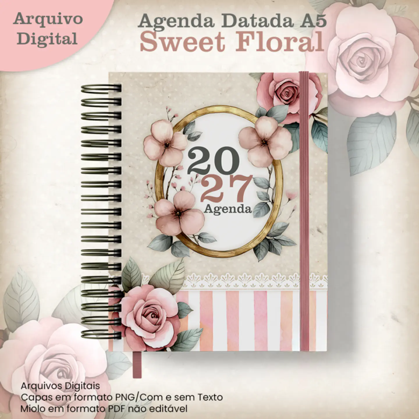 Agenda Datada A5 2027 - Encadernação 1