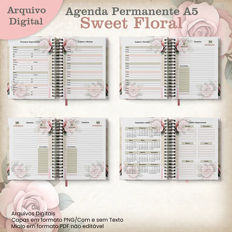 Agenda Permanente A5 - Encadernação