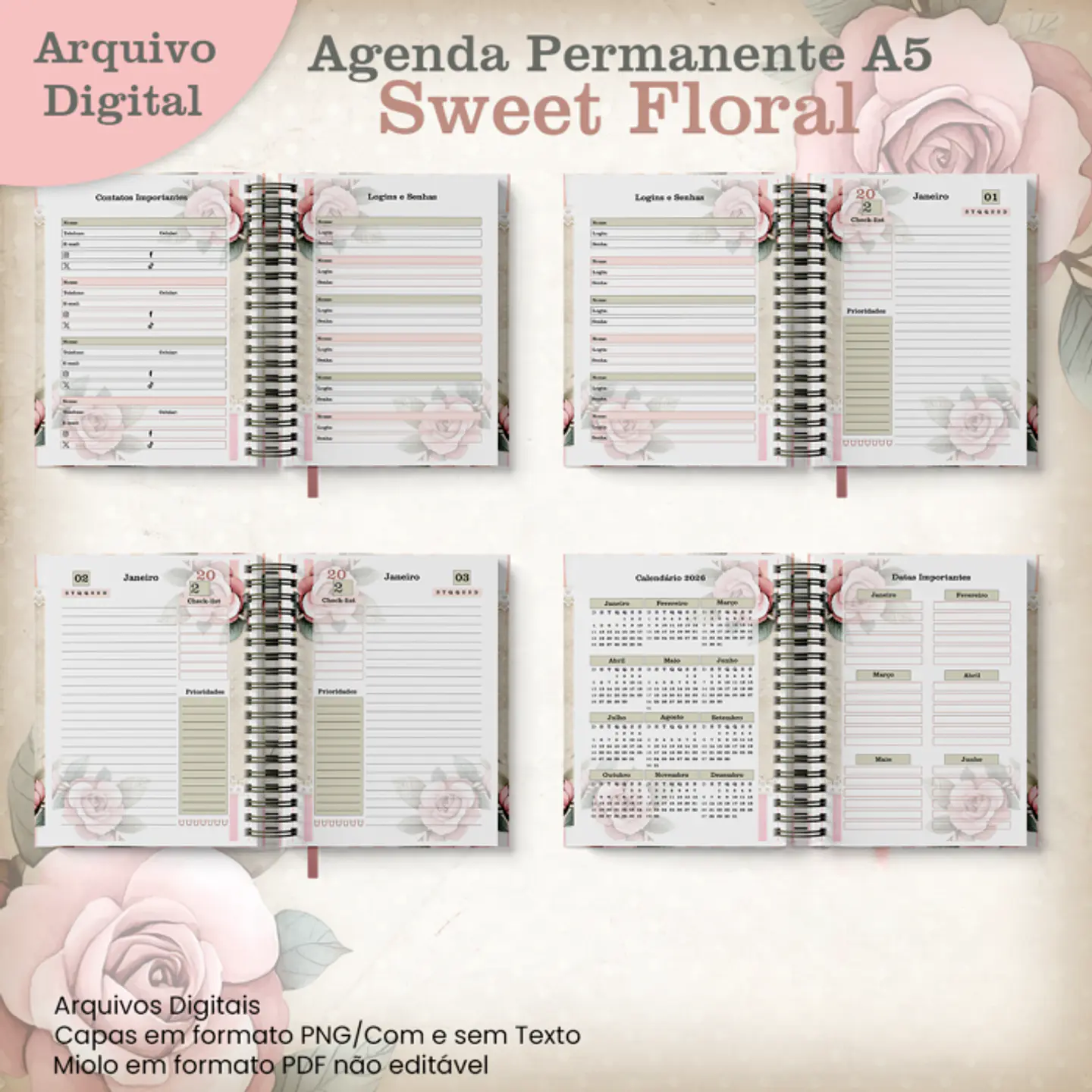 Agenda Permanente A5 - Encadernação 2