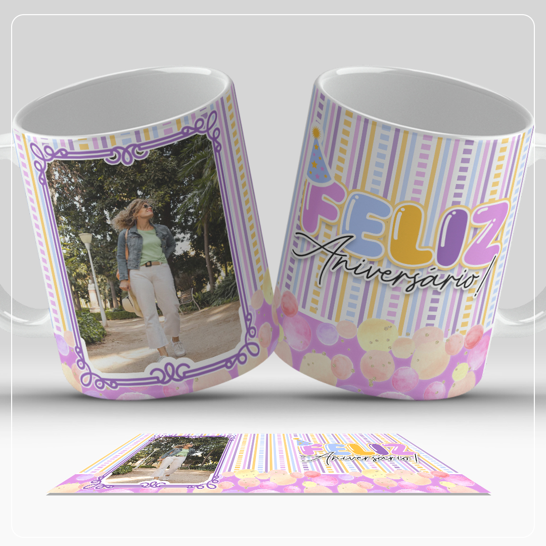 Canecas Aniversário com Foto - Sublimação 2