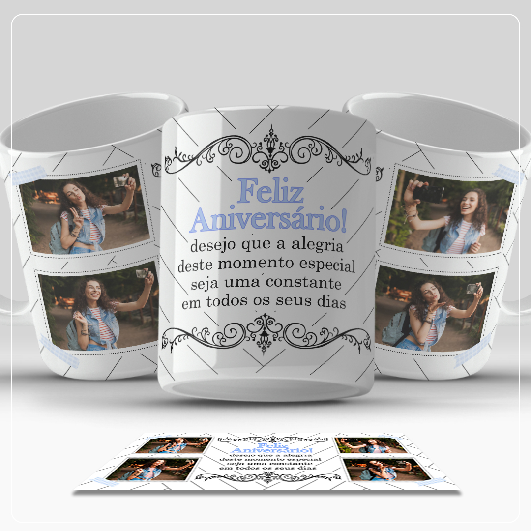 Canecas Aniversário com Foto - Sublimação 6