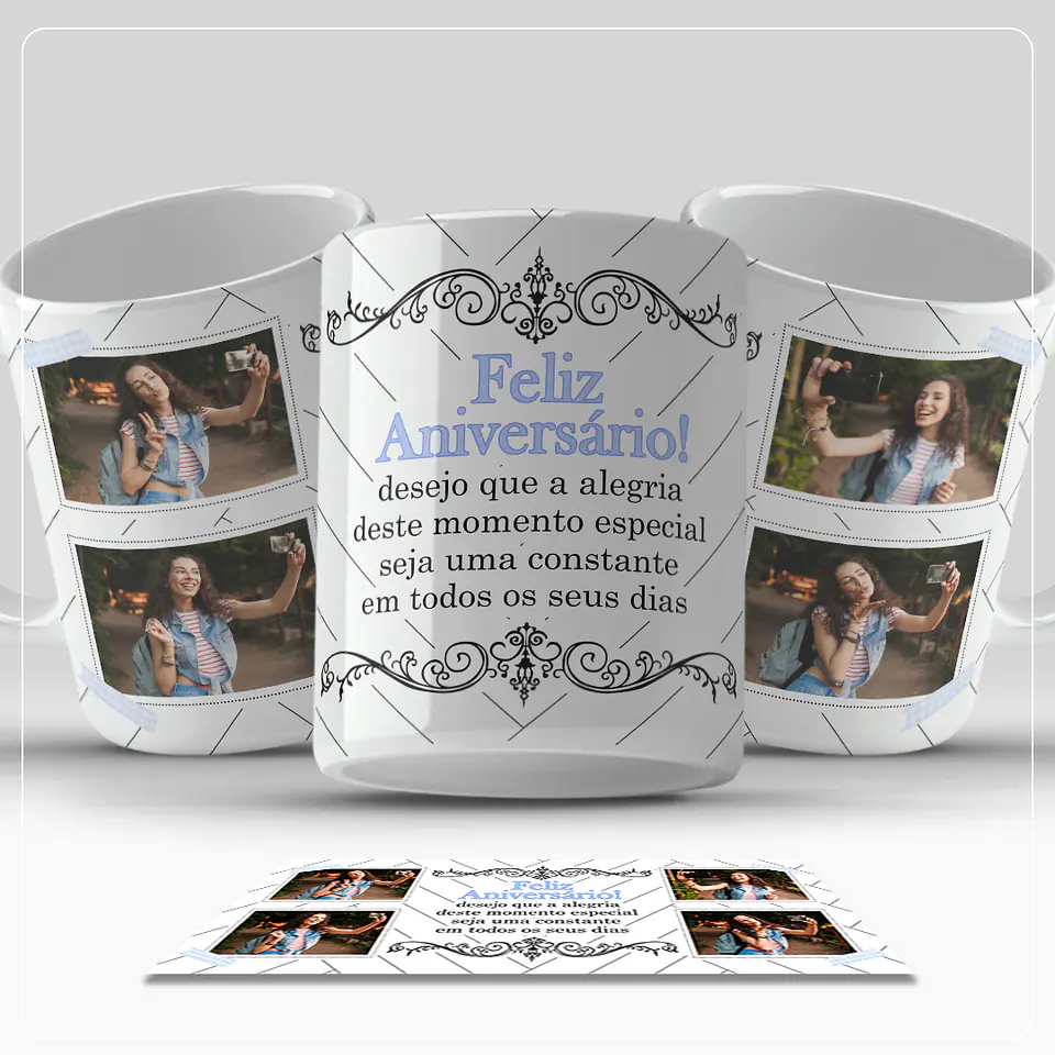 Canecas Aniversário com Foto - Sublimação 6