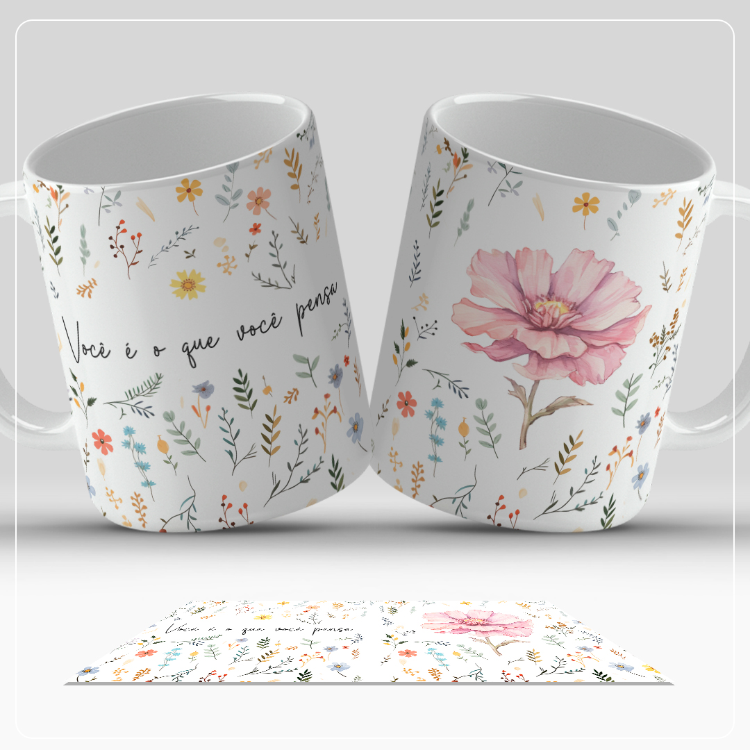 Floral Frases (Canecas) - Sublimação 2