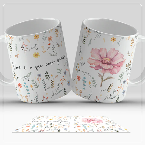 Floral Frases (Canecas) - Sublimação