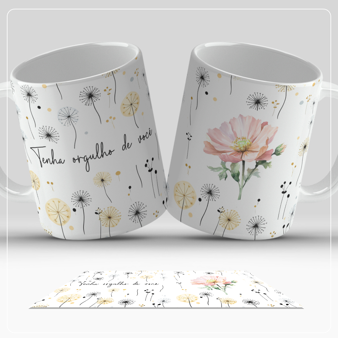 Floral Frases (Canecas) - Sublimação 3