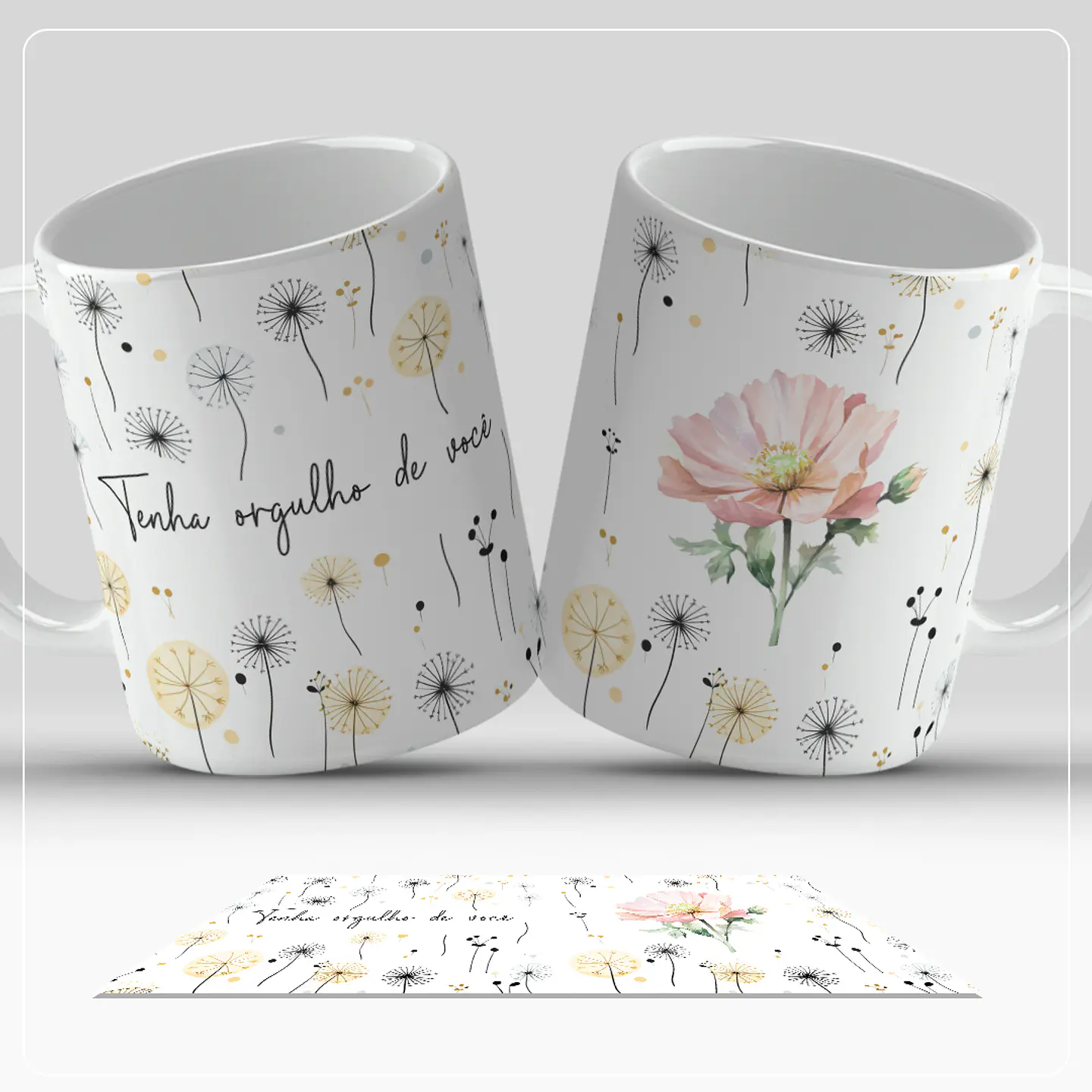 Floral Frases (Canecas) - Sublimação 3