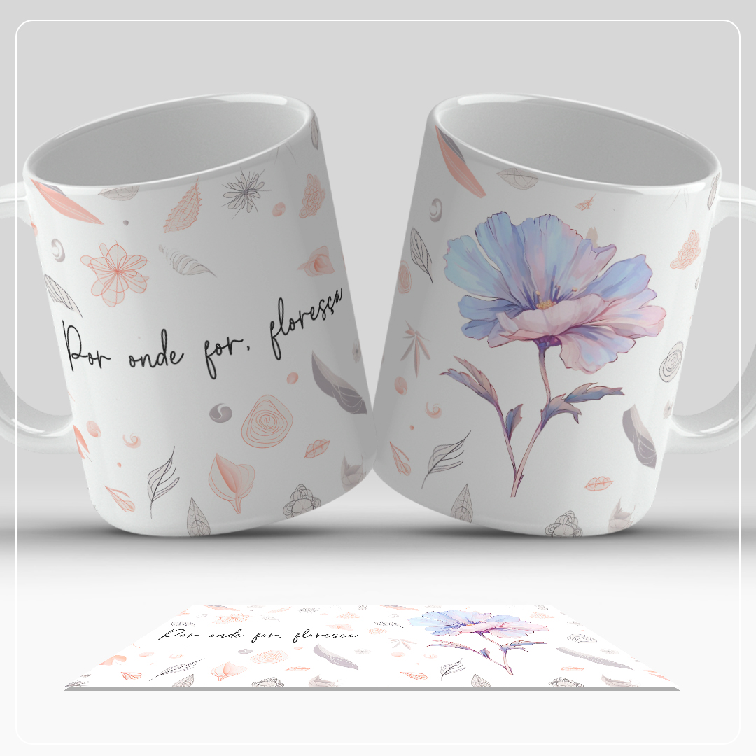 Floral Frases (Canecas) - Sublimação 5