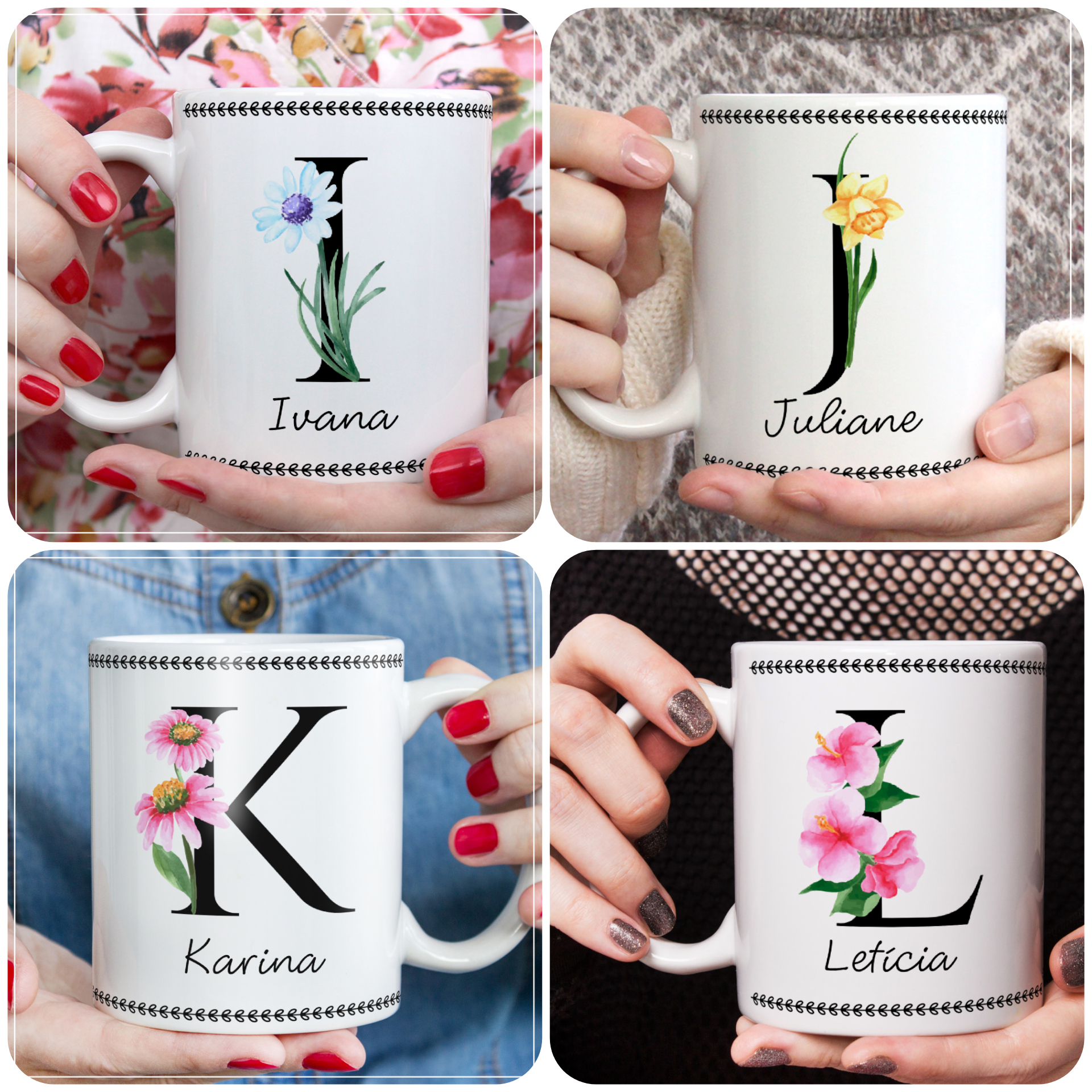 Nomes Florais (Canecas) - Sublimação 2