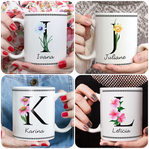 Nomes Florais (Canecas) - Sublimação