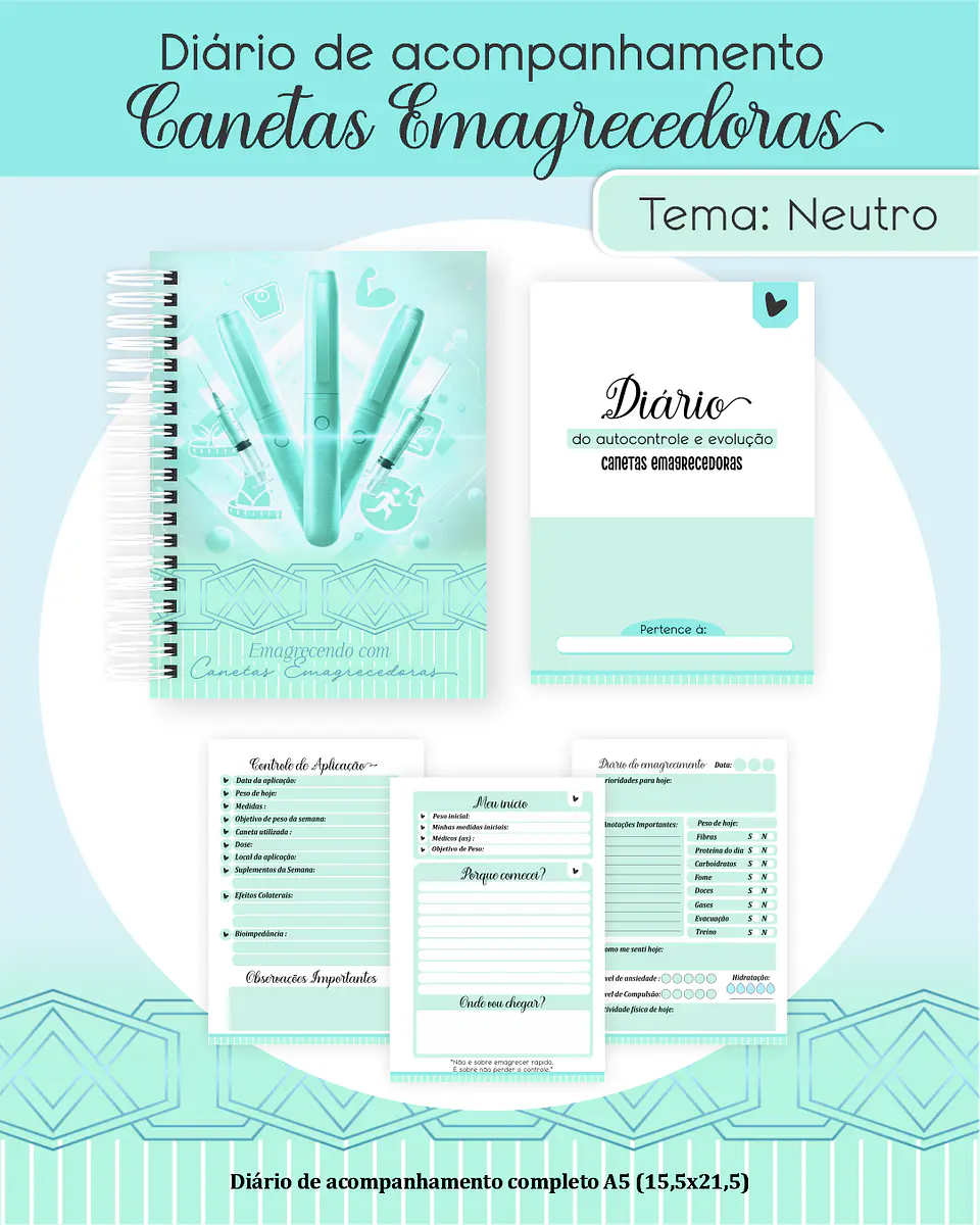 Diário de Acompanhamento Canetas Emagrecedoras 1