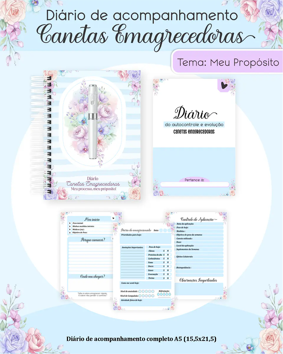 Diário de Acompanhamento Canetas Emagrecedoras 1